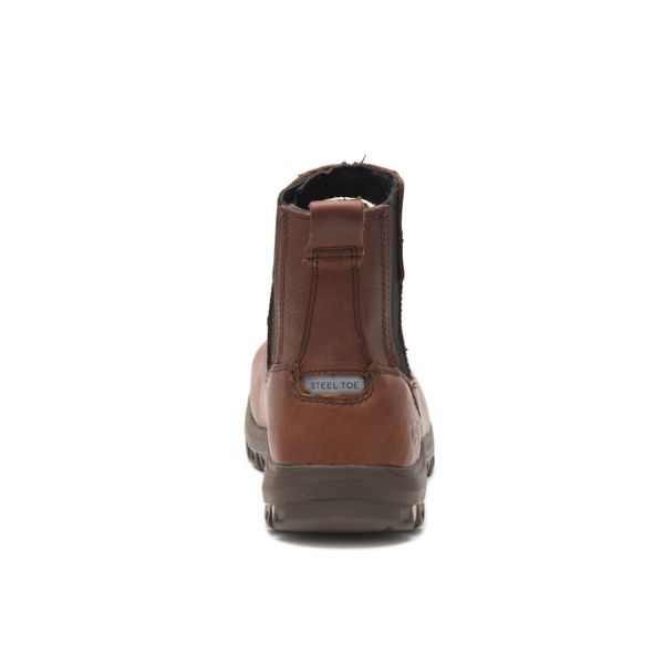 Brown Women's Caterpillar Abbey Steel Pull-Ons Boots | US-418925SZY