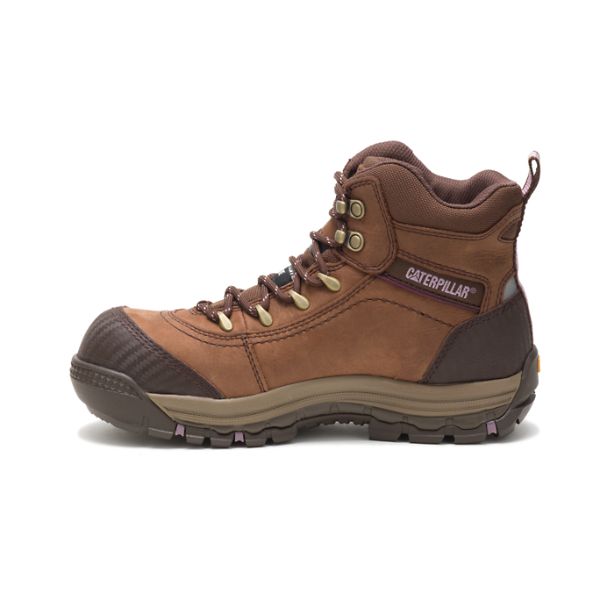 Brown Women's Caterpillar Ally Composite Waterproof Boots | US-068345HUN