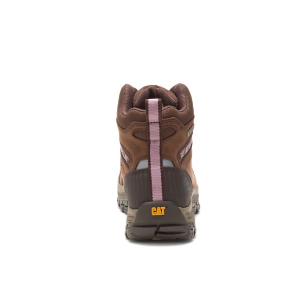 Brown Women's Caterpillar Ally Composite Waterproof Boots | US-068345HUN