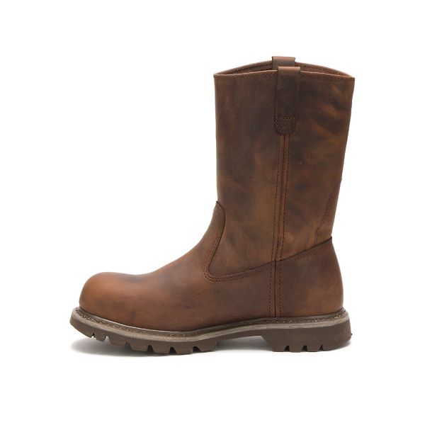 Brown Women's Caterpillar Revolver Steel Pull-Ons Boots | US-073962MDU