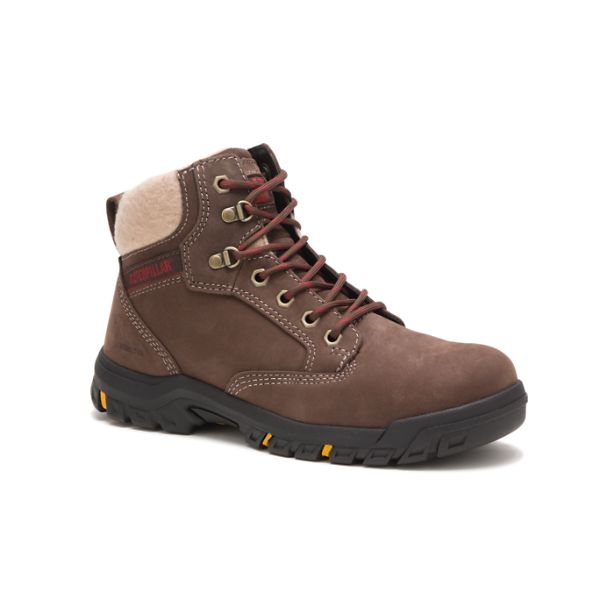 Brown Women's Caterpillar Tess Steel Safety Boots | US-317486DEW