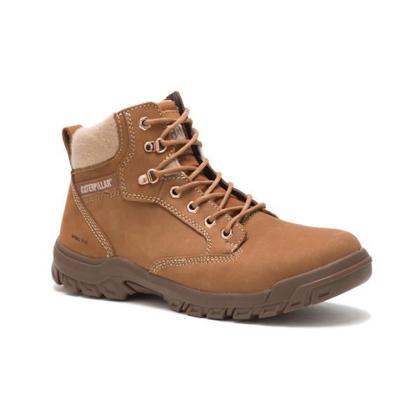 Brown Women's Caterpillar Tess Steel Safety Boots | US-892134EPU