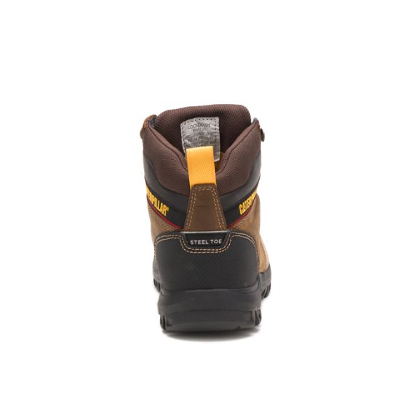 Brown Women's Caterpillar Wellspring Metatarsal Guard Steel Waterproof Boots | US-536487GEM