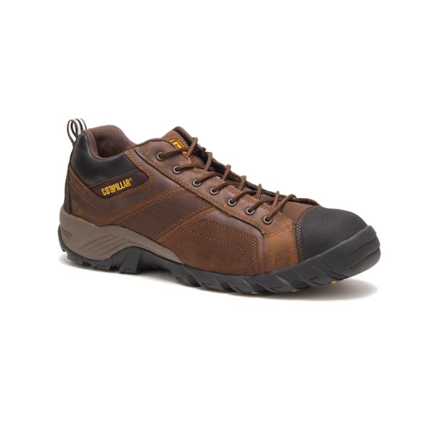 Dark Brown Men's Caterpillar Argon Composite Safety Shoes | US-796502UCT