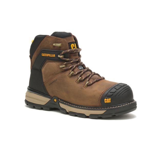 Dark Brown Men's Caterpillar Excavator Superlite Thinsulate Carbon Composite Waterproof Boots | US-645231MWA