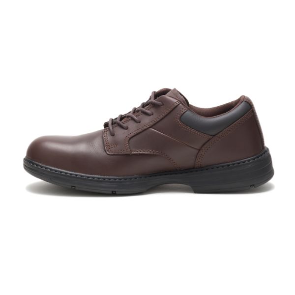 Dark Brown Men's Caterpillar Oversee Steel Safety Shoes | US-875023WAQ