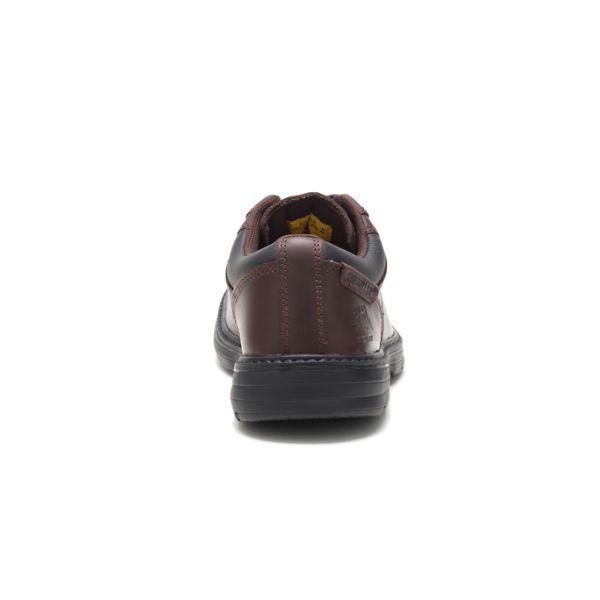 Dark Brown Men's Caterpillar Oversee Steel Safety Shoes | US-875023WAQ