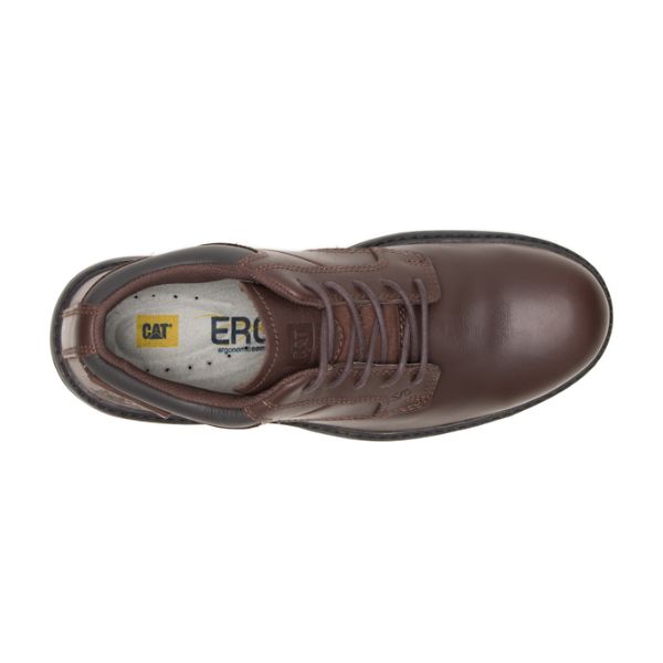 Dark Brown Men's Caterpillar Oversee Steel Safety Shoes | US-875023WAQ