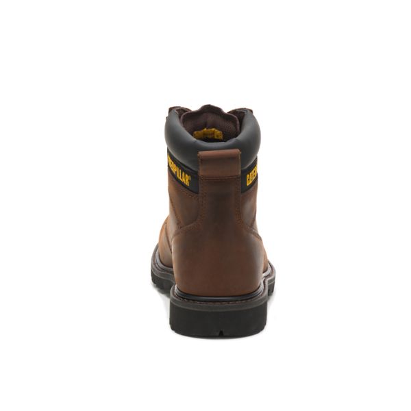 Dark Brown Men's Caterpillar Second Shift Steel Safety Boots | US-397582TMN