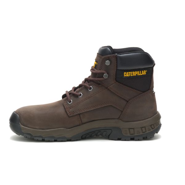 Dark Brown Men's Caterpillar Upholder Steel Waterproof Boots | US-078429RFT