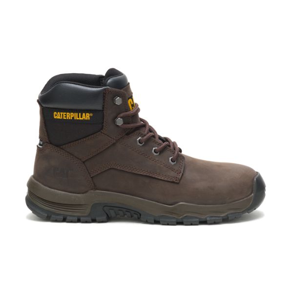 Dark Brown Men\'s Caterpillar Upholder Steel Waterproof Boots | US-078429RFT