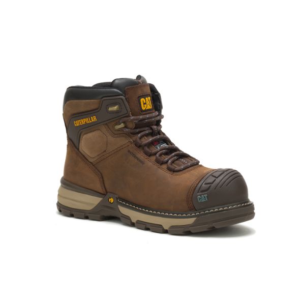 Dark Brown Women's Caterpillar Excavator Superlite Waterproof Thinsulate Carbon Composite Safety Boots | US-257831IDX