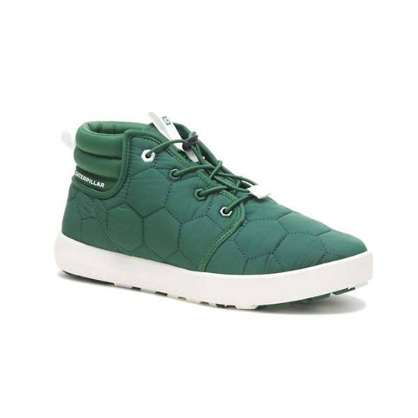 Green / White Women's Caterpillar CODE Scout Mid Sneakers | US-239465PYO