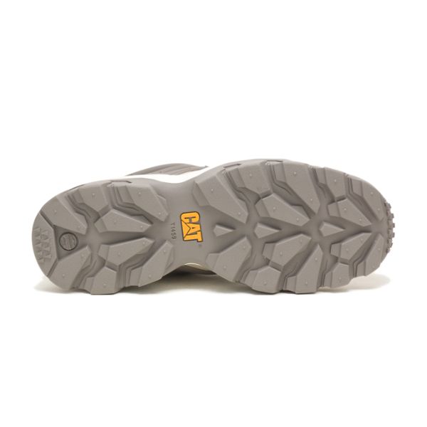 Grey / Biege / White Men's Caterpillar Reactor Soft Toe Shoes | US-752981CEB