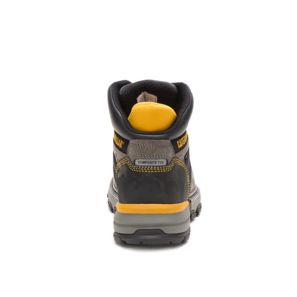 Grey / Brown Men's Caterpillar Excavator Superlite Carbon Composite Waterproof Boots | US-138427ACZ