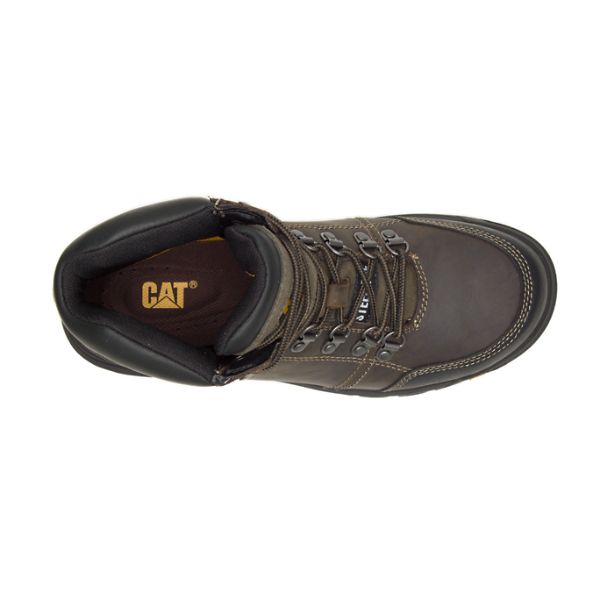 Grey / Brown Men's Caterpillar Outline Steel Safety Boots | US-593802NDY