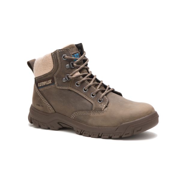 Grey / Brown Women's Caterpillar Tess Steel Safety Boots | US-970854XOZ