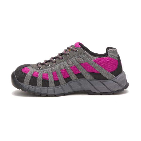 Grey / Pink / Black Women's Caterpillar Switch Steel Safety Shoes | US-765243ZFV