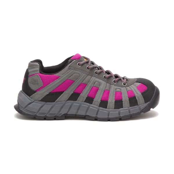 Grey / Pink / Black Women\'s Caterpillar Switch Steel Safety Shoes | US-765243ZFV