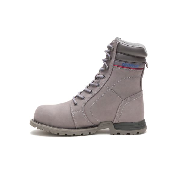 Grey / Purple Women's Caterpillar Echo Steel Waterproof Boots | US-632974AHE