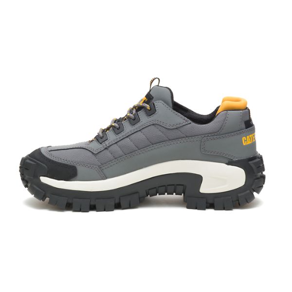 Grey / White / Black Men's Caterpillar Invader Steel Safety Shoes | US-805672XKU