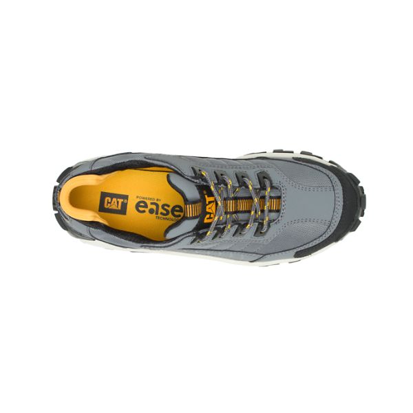 Grey / White / Black Men's Caterpillar Invader Steel Safety Shoes | US-805672XKU