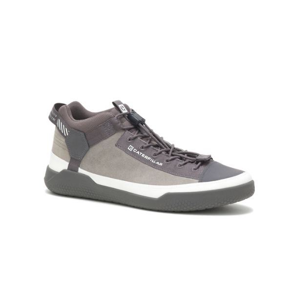 Grey / White Men's Caterpillar CODE Hex Utility Sneakers | US-824395KQP