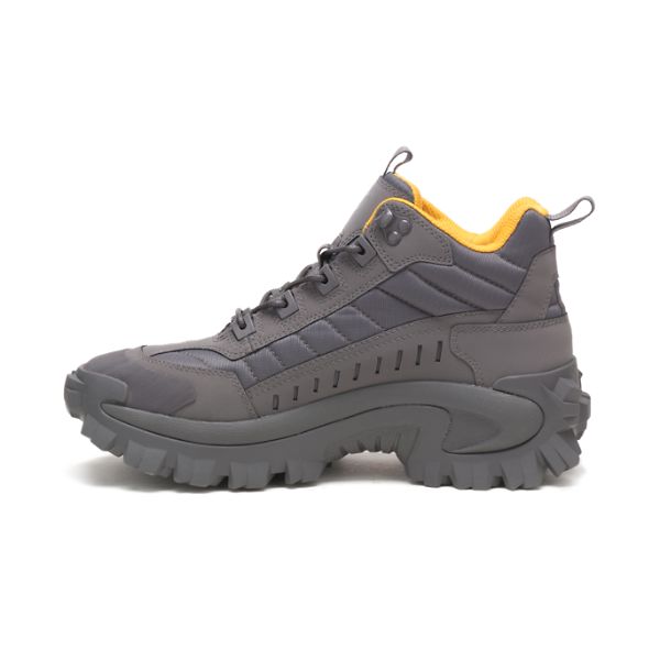 Grey / White Men's Caterpillar Intruder Mid Sneakers | US-149053XVQ