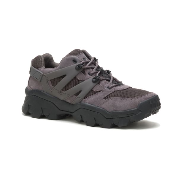 Grey / White Men's Caterpillar Reactor Soft Toe Shoes | US-346502HFA