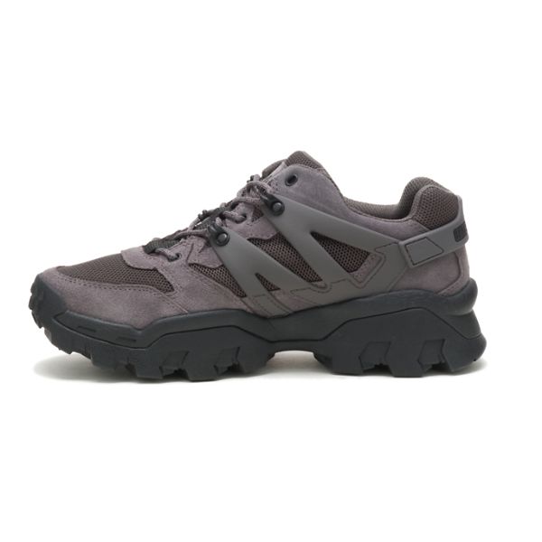 Grey / White Men's Caterpillar Reactor Soft Toe Shoes | US-346502HFA