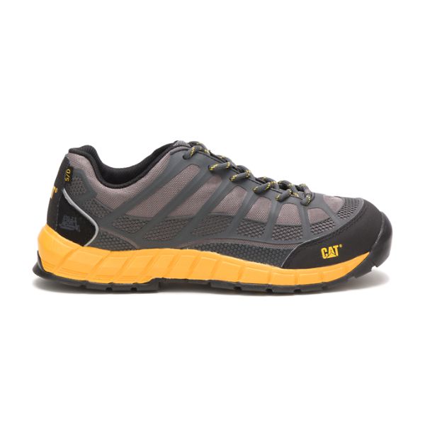 Grey / Yellow Men\'s Caterpillar Streamline Composite Safety Shoes | US-895027YSI