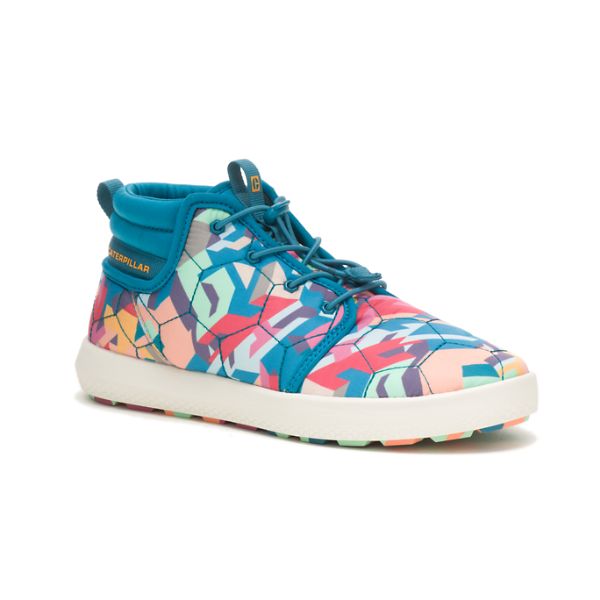 Multi / Blue Women's Caterpillar CODE Scout Mid Sneakers | US-180369GJV