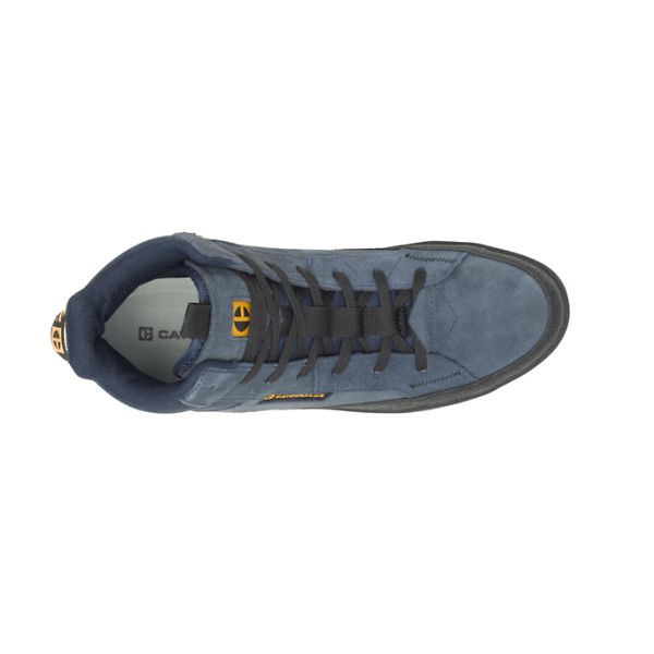 Navy Men's Caterpillar CODE Hex Hi Utility Sneakers | US-871605XUO