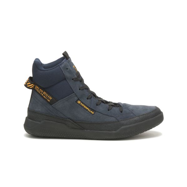 Navy Men\'s Caterpillar CODE Hex Hi Utility Sneakers | US-871605XUO