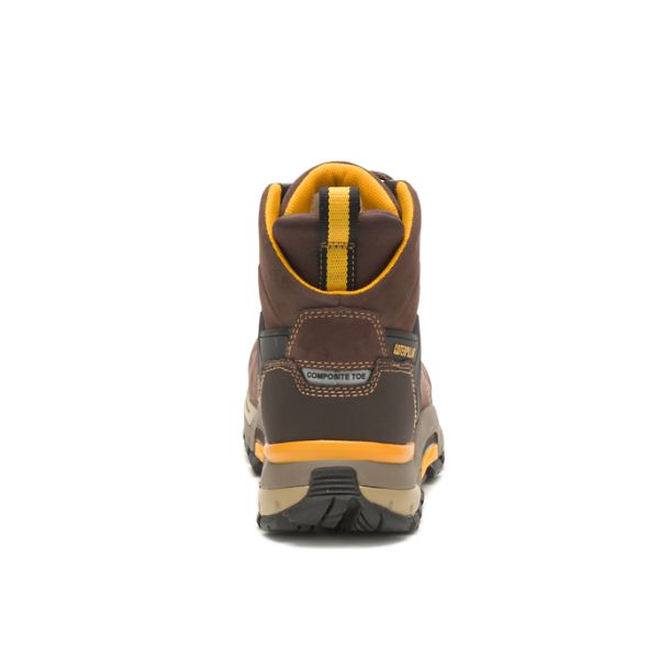 Red / Brown Men's Caterpillar CAT EDGE Nano Waterproof Boots | US-816375DEA