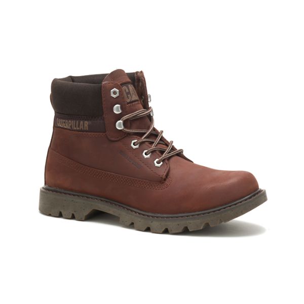 Red / Brown Men's Caterpillar eColorado Waterproof Soft Toe Boots | US-592071DYJ