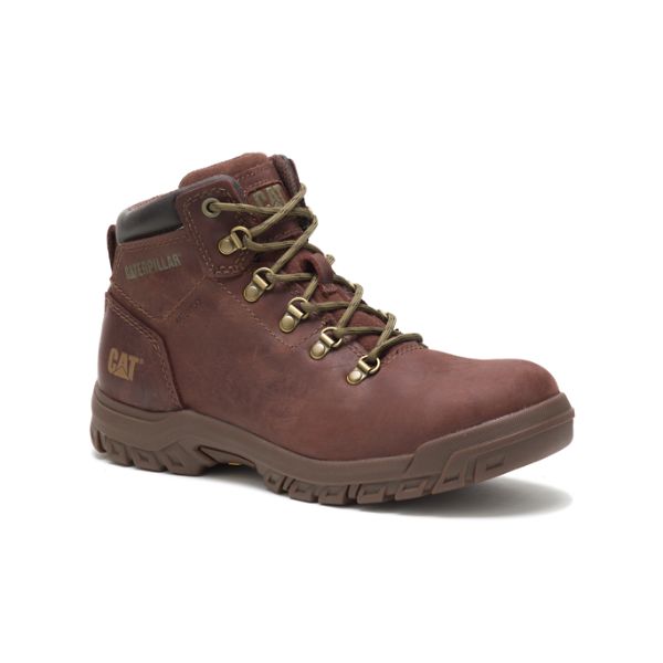 Red / Brown Women's Caterpillar Mae Steel Waterproof Boots | US-279803HUE