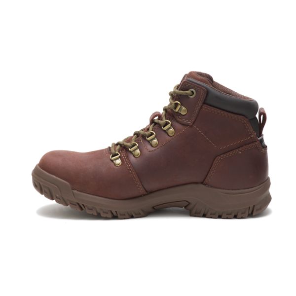 Red / Brown Women's Caterpillar Mae Steel Waterproof Boots | US-279803HUE