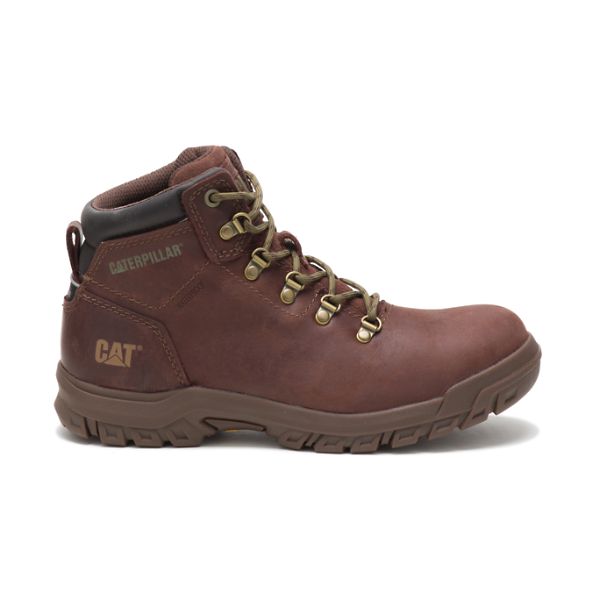 Red / Brown Women\'s Caterpillar Mae Steel Waterproof Safety Boots | US-407592QNY