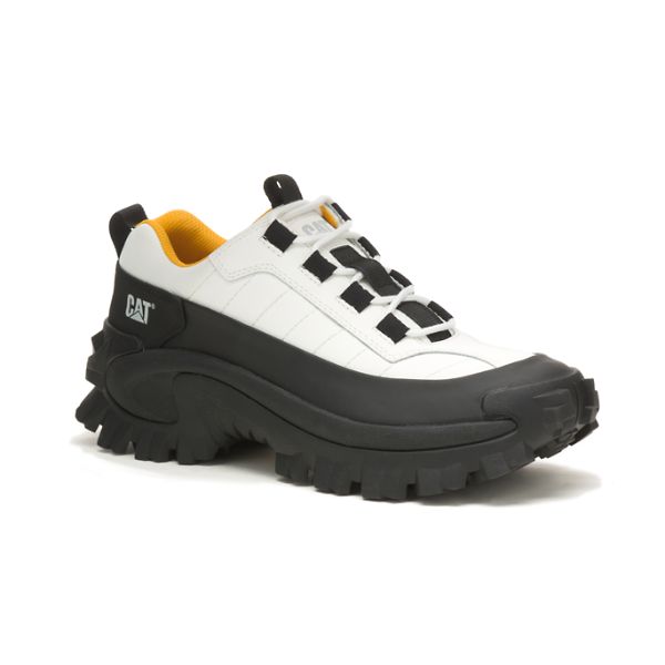 White / Black Women's Caterpillar Intruder Waterproof Galosh Soft Toe Shoes | US-973280GOH