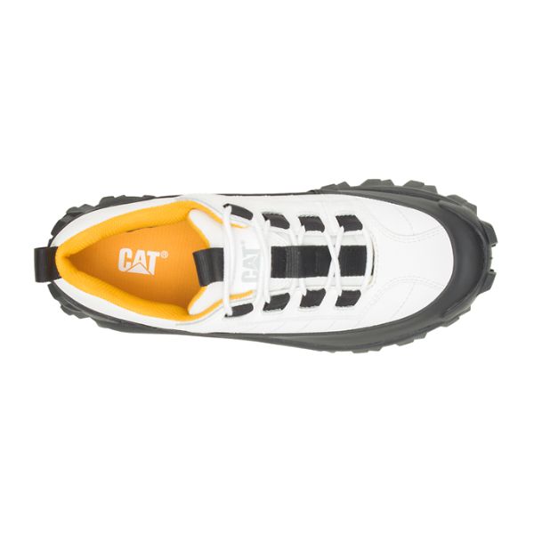 White / Black Women's Caterpillar Intruder Waterproof Galosh Soft Toe Shoes | US-973280GOH