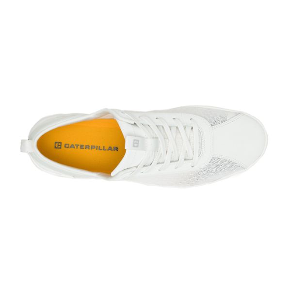 White Men's Caterpillar CODE Hex Vent Sneakers | US-913652QCB