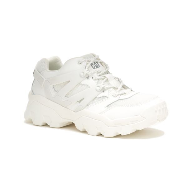 White Men's Caterpillar Reactor Sneakers | US-079143SFU