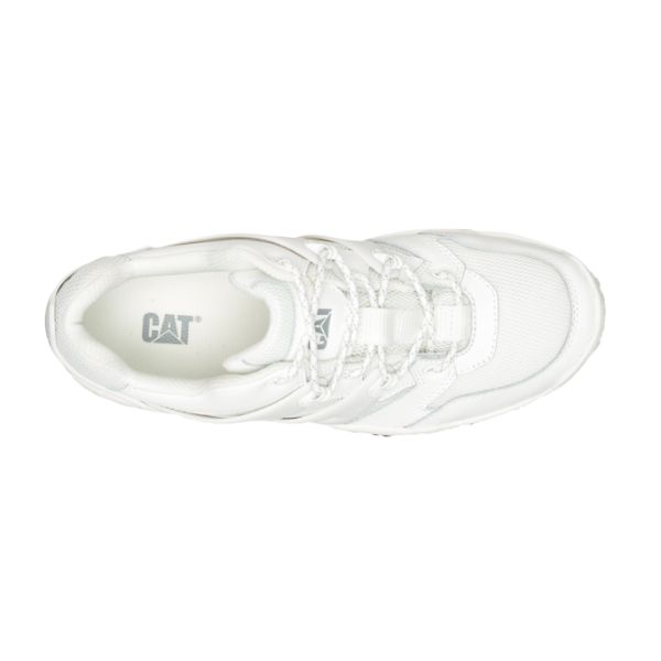 White Men's Caterpillar Reactor Sneakers | US-079143SFU