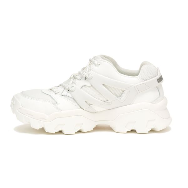 White Women's Caterpillar Reactor Sneakers | US-769834GAZ