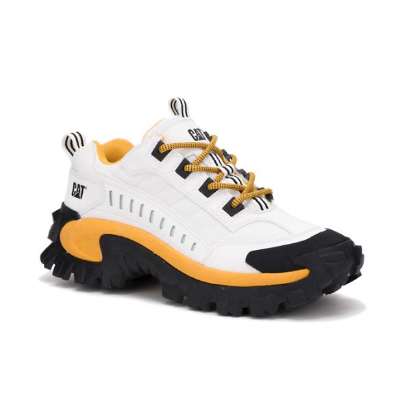 White / Yellow Men's Caterpillar Intruder Sneakers | US-645083RZM