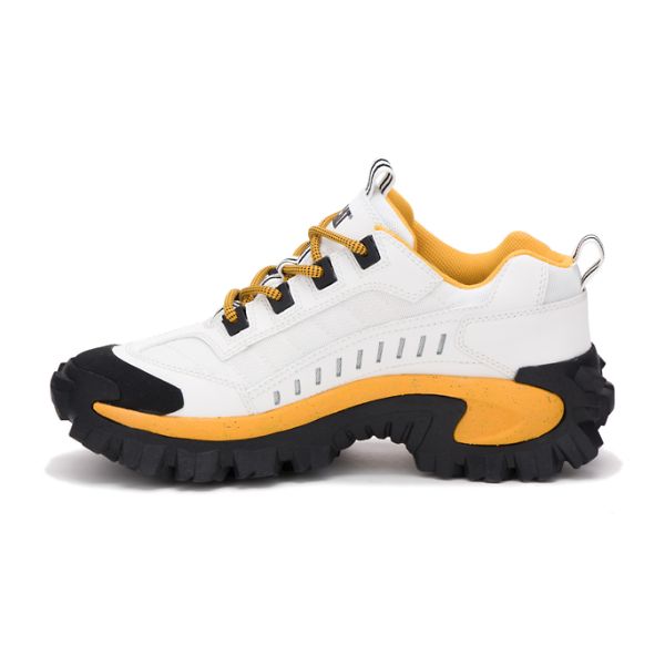 White / Yellow Men's Caterpillar Intruder Sneakers | US-645083RZM