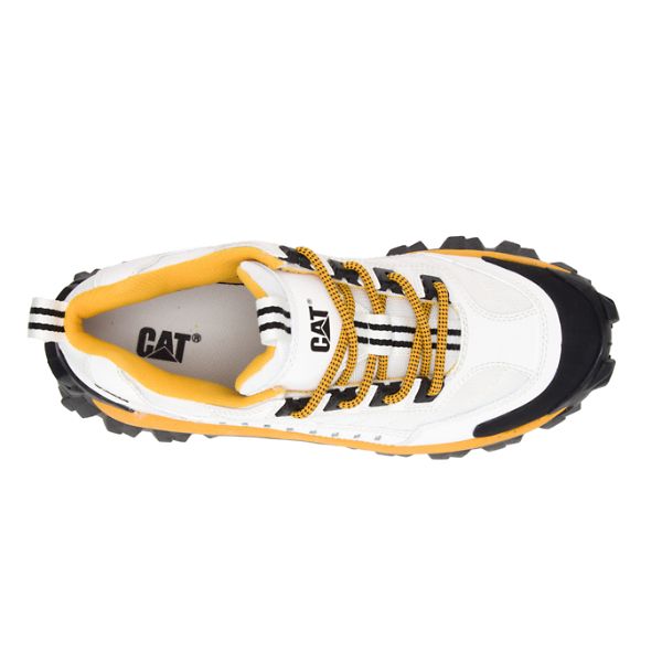 White / Yellow Men's Caterpillar Intruder Sneakers | US-645083RZM