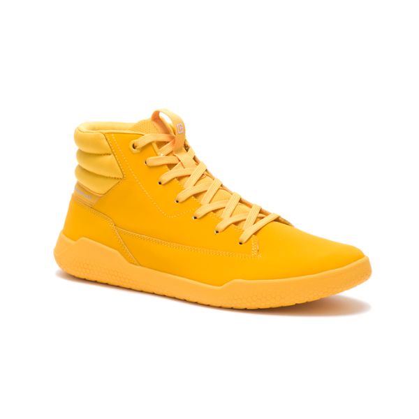 Yellow Men's Caterpillar CODE Hex Hi Sneakers | US-672540YNF