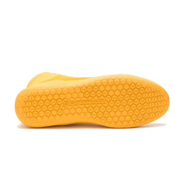 Yellow Men's Caterpillar CODE Hex Hi Sneakers | US-672540YNF